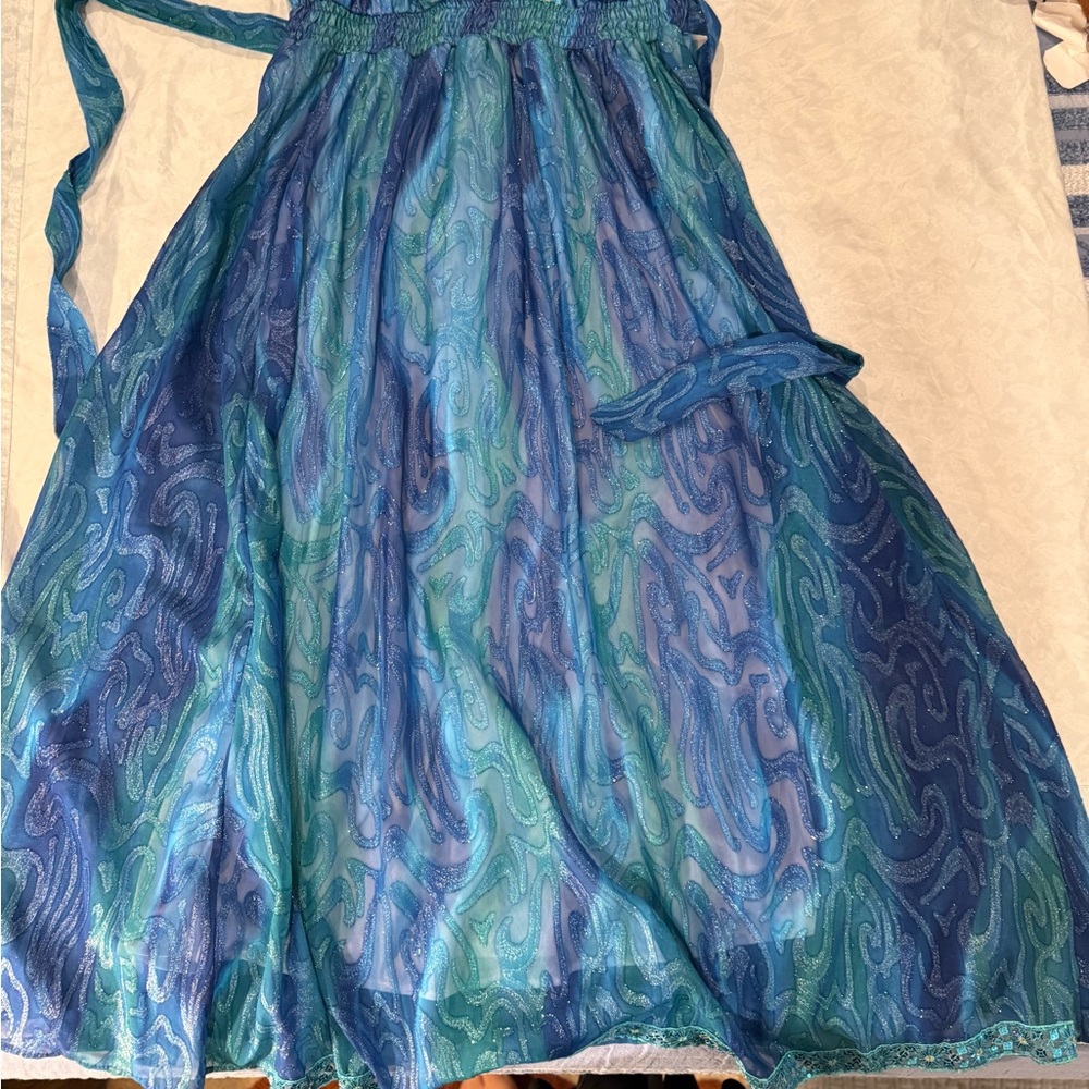 Blue and Green Swirl Dress